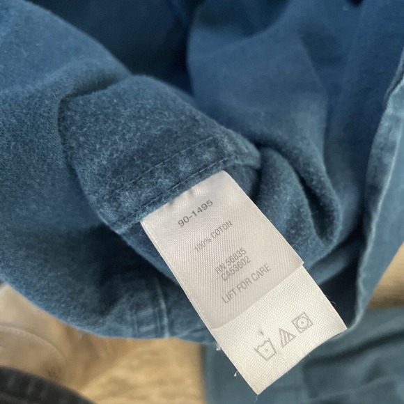 Cabela’s Deerskin Chamois Shirt Turquoise Blue Button Down Soft Men’s Large - Picture 5 of 6